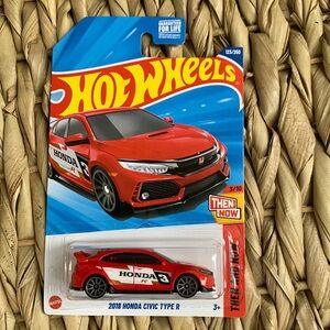 2018 Honda Civic Type R Red Car Hot Wheels Then Now Mattel Hotwheels 2025 🆕
